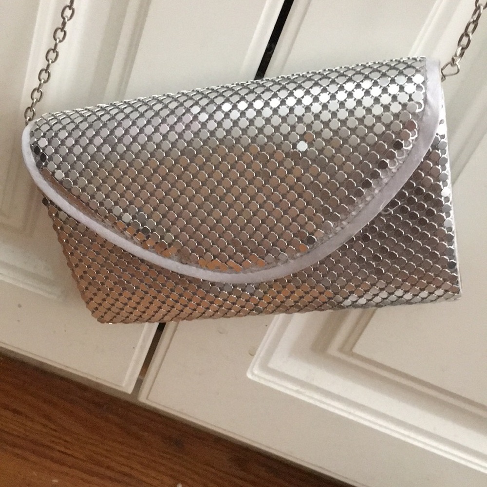 Silver beaded purse